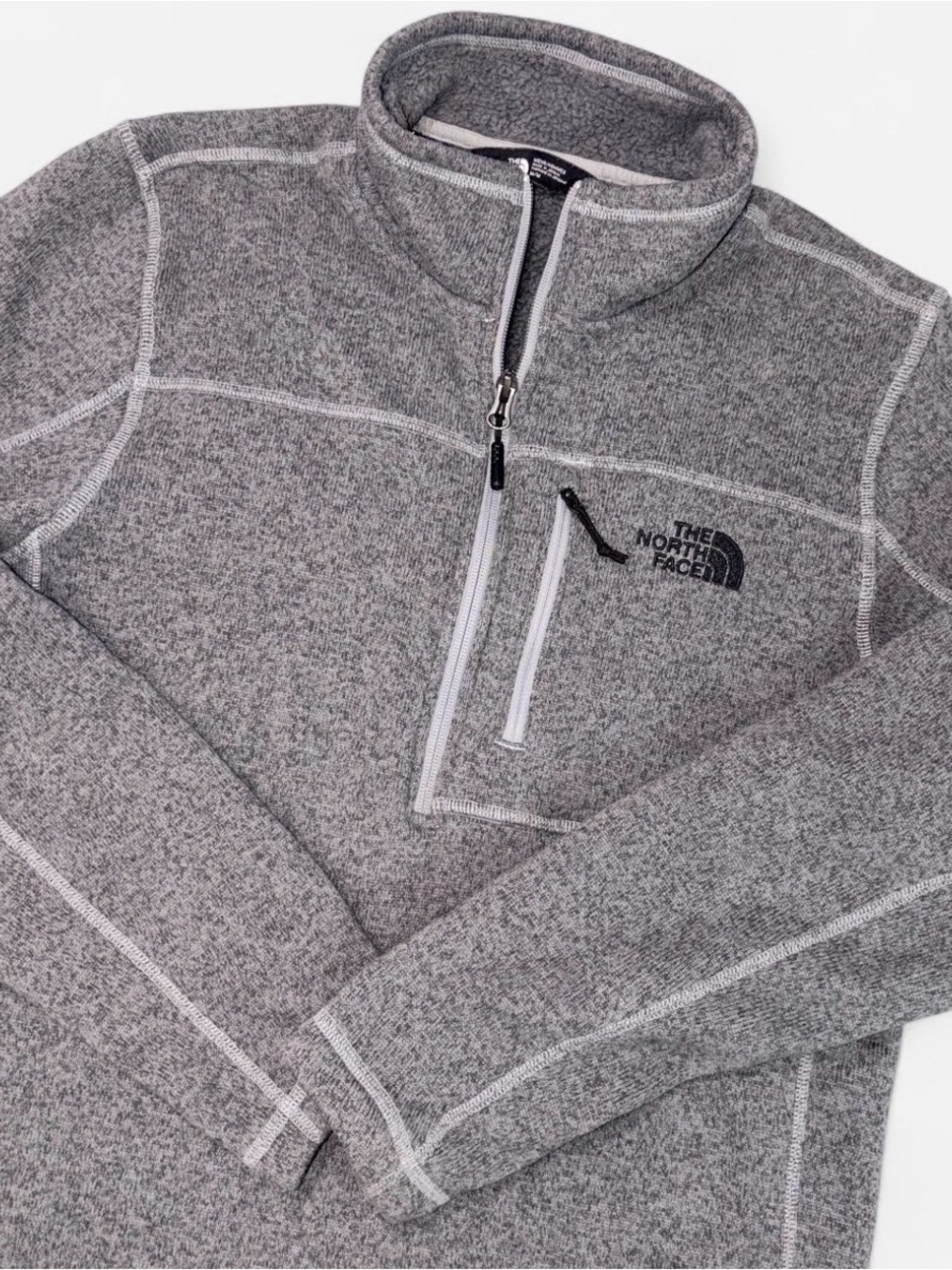 The North Face Gray Heather Quarter Zip Fleece Pullover Men’s M